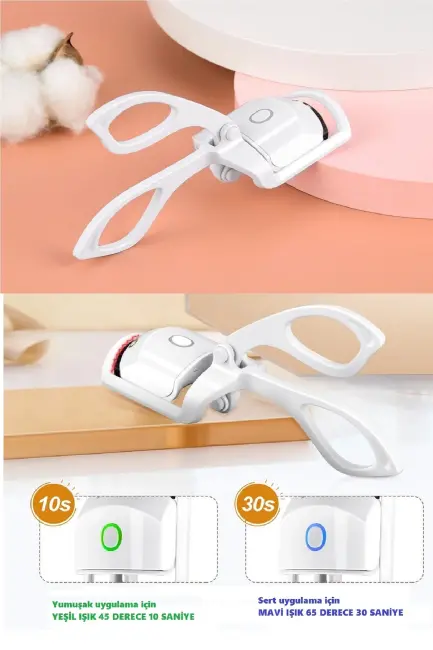 Silikon Uçlu Elektrikli Kirpik Kıvırıcı 2 Sıcaklık Modlu Usb Şarjlı Kolay Rimel Kirpik Bigudisi