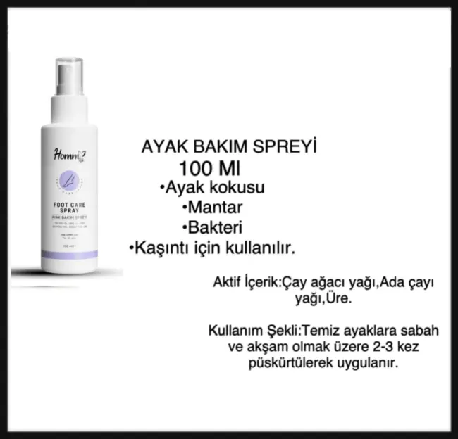 Bitkisel Ayak Koku Giderici Bakım Spreyi