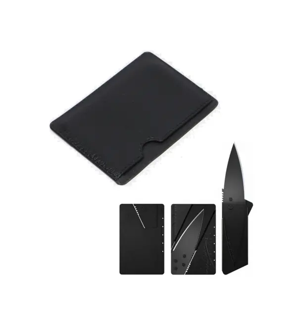 Kredi Kartı Şeklinde Çakı - Deri Kılıflı