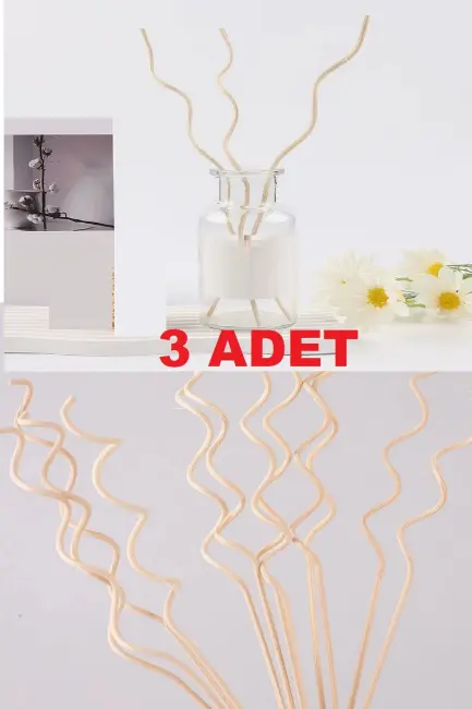 3 Tek Adet 3 Model Aromaterapi Koku Dağıtıcı Rattan Şişe Ahşap Difüzör Çubuk (spiral-yaprak-dalgalı)