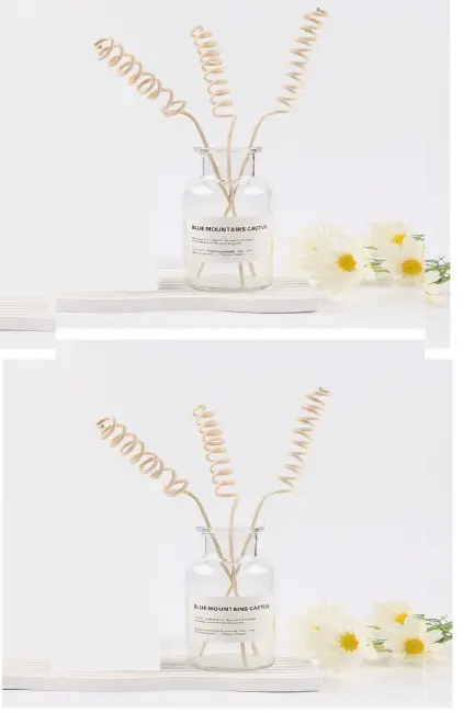 3 Tek Adet 3 Model Aromaterapi Koku Dağıtıcı Rattan Şişe Ahşap Difüzör Çubuk (spiral-yaprak-dalgalı)
