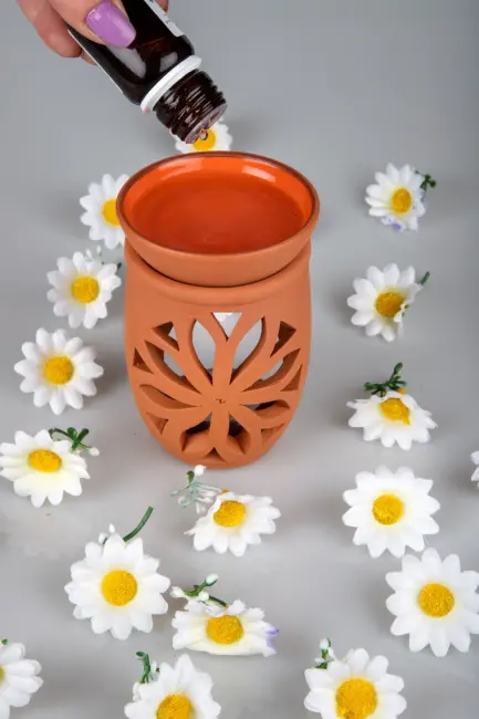 Lotus Çiçeği  El Yapımı Çömlek Buhurdanlık Tütsülük