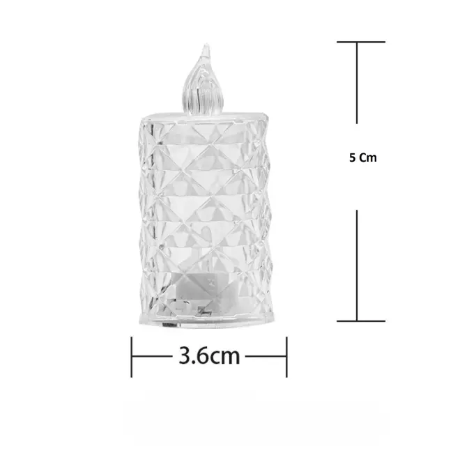 Led Mum Şeffaf Kristal Led Mum Pilli Alevsiz Çay Mumu Düğün Doğum Günü Ortam Işığı Mini
