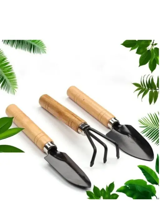 3 Parça Bitki Hobi Seti - Bahçe Saksı Sukulent  Bakım Çapa-tırmık-kürek