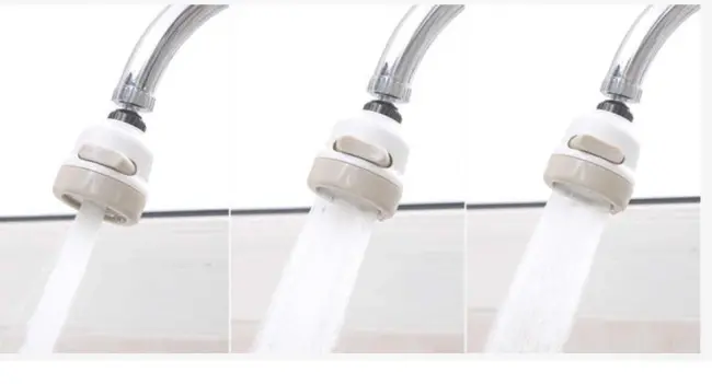 Filtreli Kireç Önleyici 360 Derece Dönen Hareketli Musluk Başlığı - 3 Fonksiyonlu - Krem