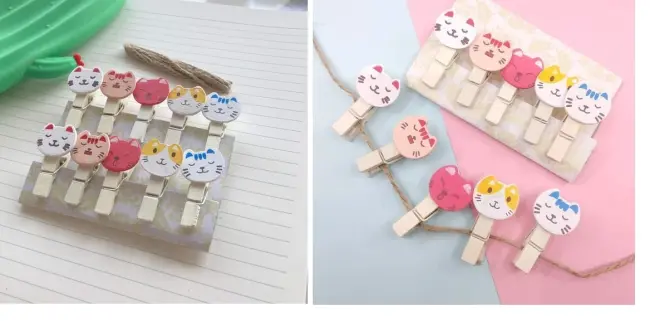 İpli Mandallı Kedili Fotoğraf Albümü Kedi Kafası Şekilli Mandal