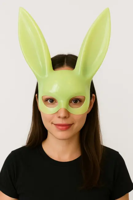 Karanlıkta Parlayan Fosforlu Tavşan Maskesi – Glow Bunny Masquerade Maske (32x22 Cm)