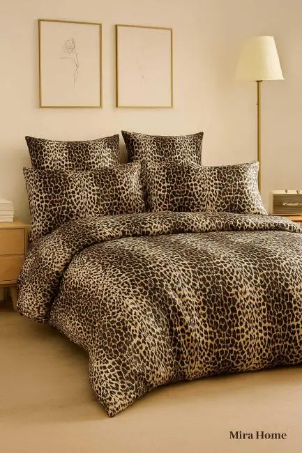 Çift Kişilik Pamuklu Nevresim Takımı Wild Leopard