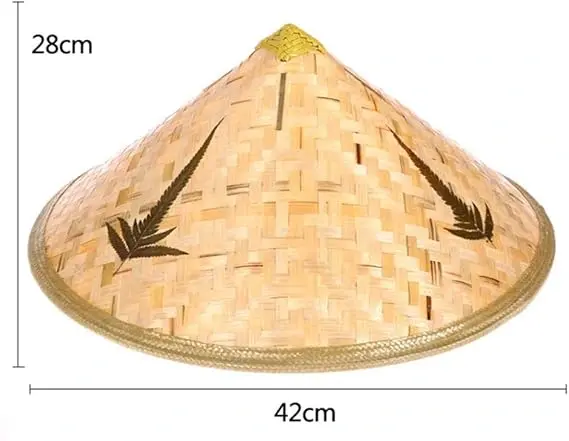 Naturel Renk Cambodia Kamboçyalı Vietnam Şapkası Pvc Hasır