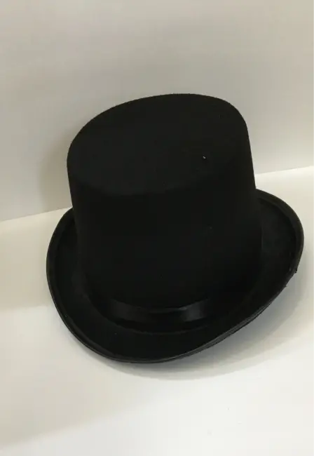 Yetişkinler İçin Siyah Renk Ringmaster Sihirbaz Şapkası Fötr Şapka 15 Cm