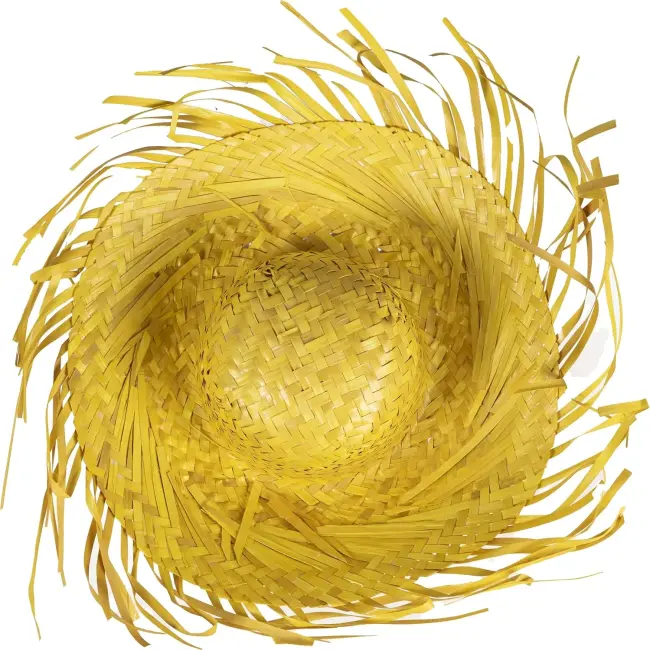 Tropikal Parti Sarı Hasır Hawaii Şapkası 13x36 Cm