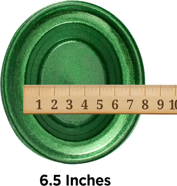 Yeşil Renk Parıltılı Simli Fötr Silindir Parti Şapkası