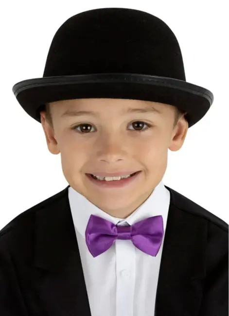 Charlie Chaplin Stil Çocuk Şapkası – Siyah Melon Parti Şapkası