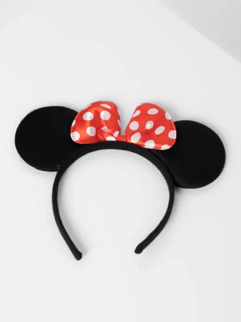 Kırmızı Fiyonklu Minnie Mouse Taç Fare Tacı Kafa Bandı