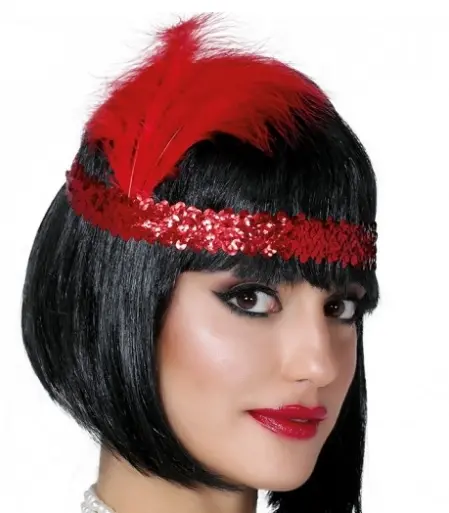 70&amp;#39;ler 80&amp;#39;ler Ve 90&amp;#39;lar Temalı Kırmızı Renk Çarliston Saç Bandı