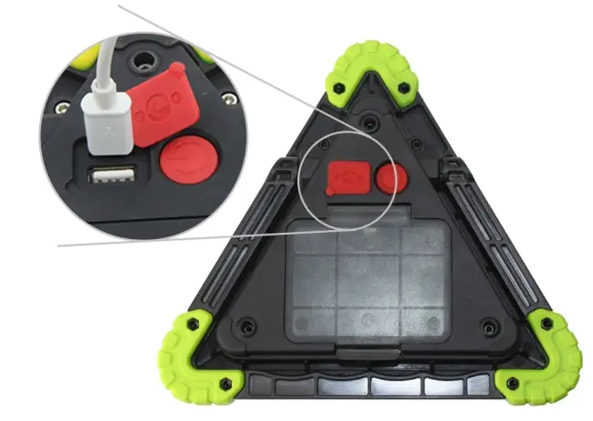 Reflektör 3 Ledli Güneş Enerjili - Kamp Feneri - Işıldak - Powerbank