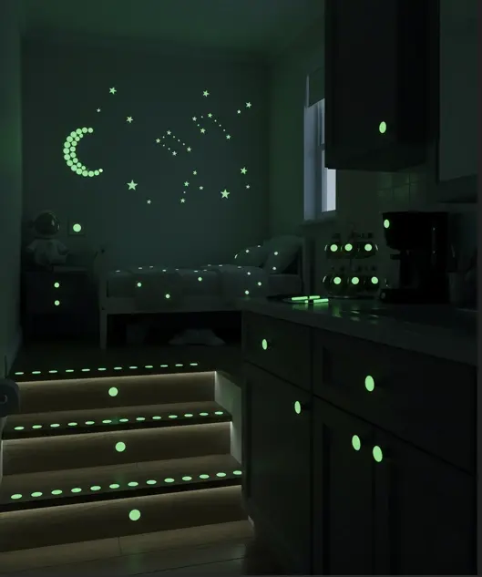 Fosforlu Etiket Karanlıkta Işık Veren Yıldız Tozu Etiketleri