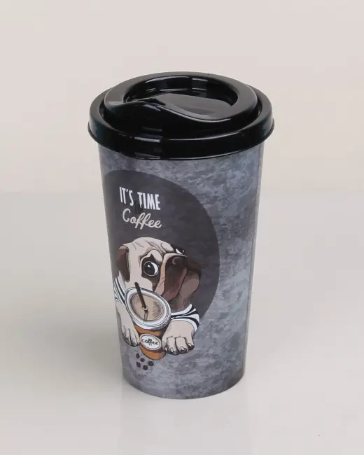 Kahve Bardağı - Kapaklı Desenli 650ml