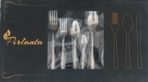 Pırlanta 30 Parça 6 Kişilik Çatal Kaşık Takımı 30 Parça Kutulu Hediyelik Çeyizlik Takım