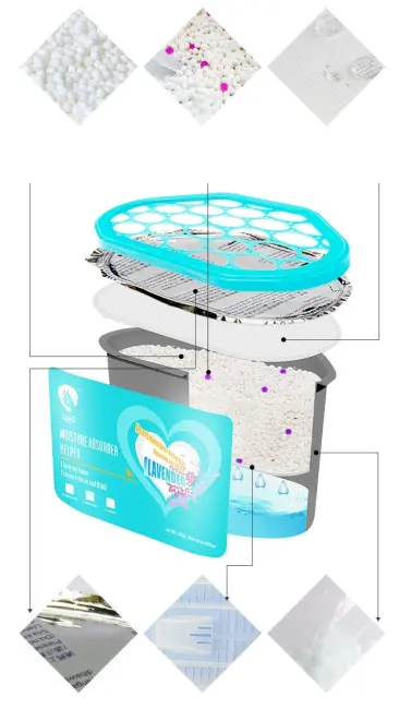 600 Ml Nem Alıcı Rutubet Giderici Aparat - Limonlu Mutfak Salon Banyo Küf Koku Alıcı Granül