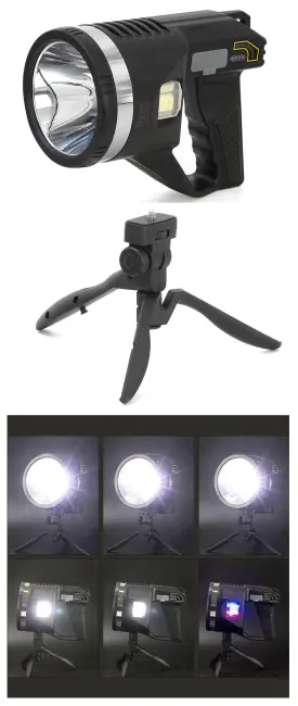 Şarjlı Dev Boy El Feneri Tripod Ayaklı Parlak Led El Lambası Kamp, Av Ve Güvenlik İçin İdeal