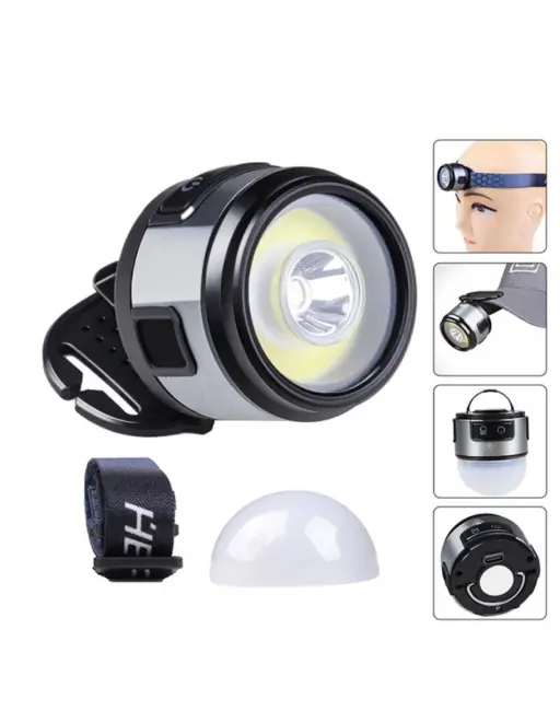 Kafa Lambası Kafa Feneri Şarjlı Profesyonel Cob Fener 7 Modlu