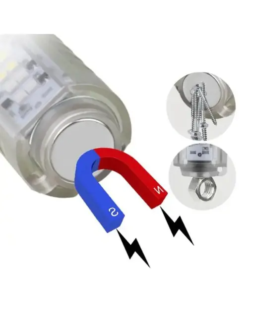 El Feneri 8 Mod Şarjlı Fosforlu Mıknatıslı Led El Feneri