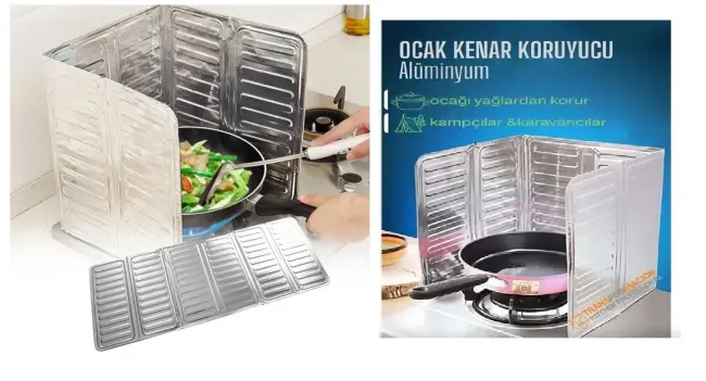 Ocak Kenar Koruyucu Alüminyum Levha - Ev Kamp Karavan Ocak Koruyucu