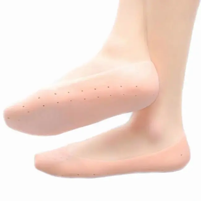 1 Çift Silikon Hava Alır Patik Silikon Ayak -topuk Koruyucu Nemlendirici