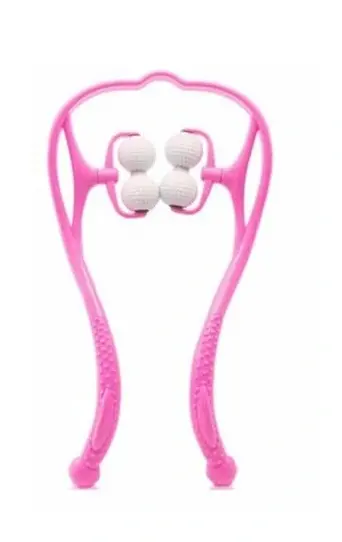 Boyun Bacak Ayak Bel Masaj Aleti Çok Fonksiyonlu Manuel 4 Tekerlekli - Pembe