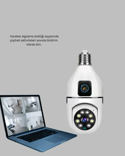 360 Derece Panoramik WiFi Kamera – Full HD Ev Güvenlik Sistemi