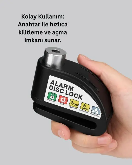 Titreşim Sensörlü Alarm Disk Kilidi Motosiklet Scooter Bisiklet