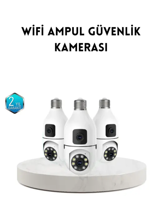 Ampul Tipi WiFi Kamera 2MP Lensli Full HD Görüntü ve Akıllı Hareket Algılama