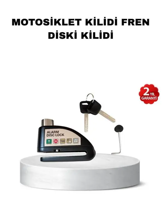 110 dB Alarmlı Disk Fren Kilidi Su Geçirmez Çelik Gövde Motosiklet Güvenlik