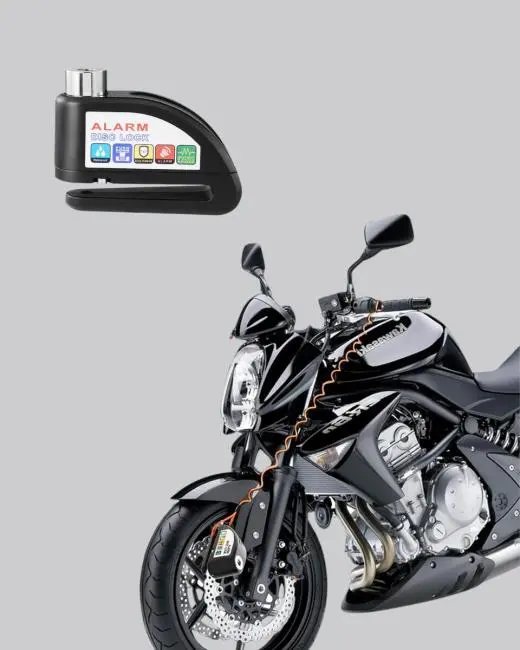 110 dB Alarmlı Disk Fren Kilidi Su Geçirmez Çelik Gövde Motosiklet Güvenlik