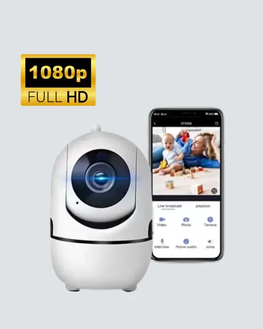 360° Dönen Akıllı WiFi Kamera – Uzaktan Kontrol ve İki Yönlü Ses Özellikli