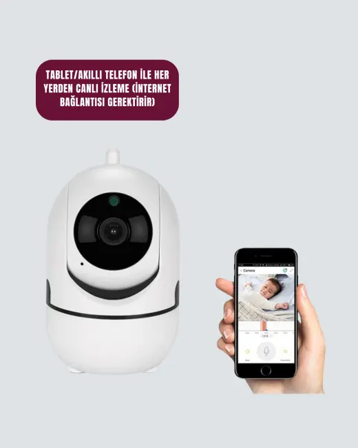 360° Dönen Akıllı WiFi Kamera – Uzaktan Kontrol ve İki Yönlü Ses Özellikli