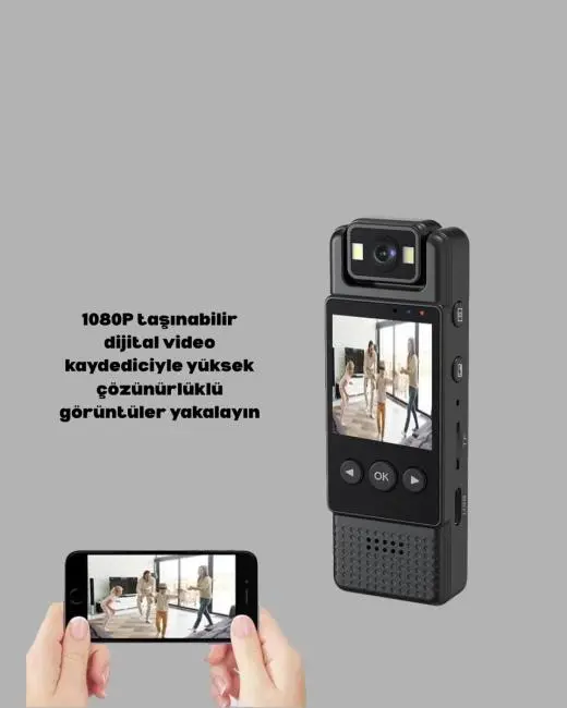 Taşınabilir Full HD Mini Kamera TFT Ekranlı