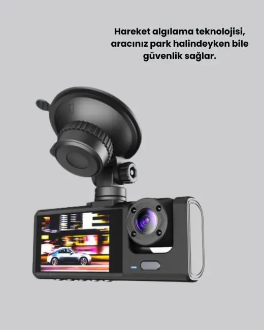 Full HD Araç Kamerası  Çift Yönlü Kayıt ve Darbe Sensörü