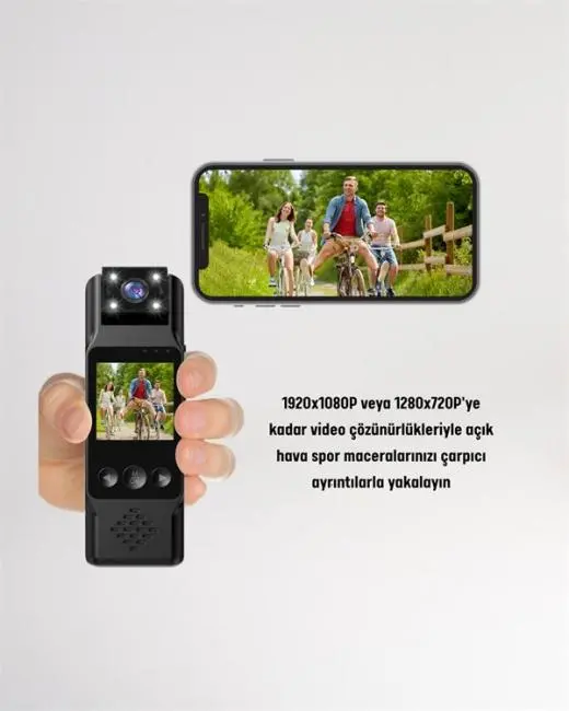 Hareket Algılayıcılı Taşınabilir Mini Kamera – 3MP Fotoğraf Düşük Güç Tüketimi