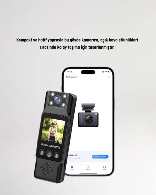 WiFi Özellikli Taşınabilir Kamera – 1.3” TFT Ekran 3MP Fotoğraf 128GB Kart Desteği