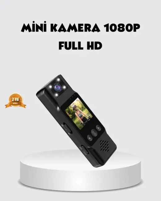 180 Derece Dönebilen Mini Kamera Full HD TFT Ekran Hareket Sensörlü