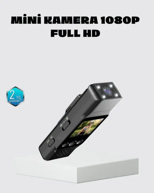 Mini Güvenlik Kamerası 1080P 3MP Fotoğraf 180° Ayarlanabilir Lens USB Şarjlı