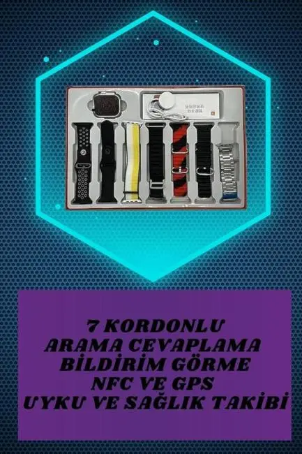 7 Kordonlu Akıllı Saat Ve Oyuncu Kulaklığı ANC Özelliği Kulak İçi Mikrofonlu Sesli Görüşme