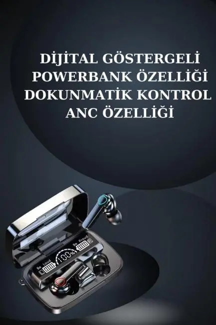 Dijital Göstergeli Powerbank Bluetooth Kulaklık ve Yeni Nesil Amoled Ekran Akıllı Saat