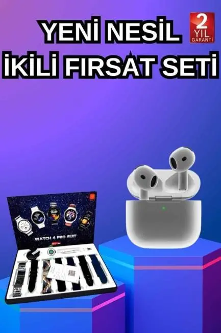 3.Nesil TWS Bluetooth Kulaklık Bluetooth Bağlantılı Akıllı Saat Amoled Ekran Plastik Hasır Kordon