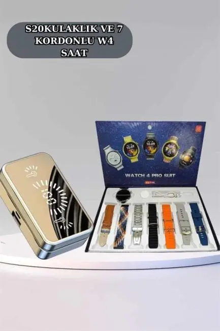 Powerbank Aynalı Bluetooth Kulaklık Ve Akıllı Saat Seti ANC Özelliği Dokunamatik