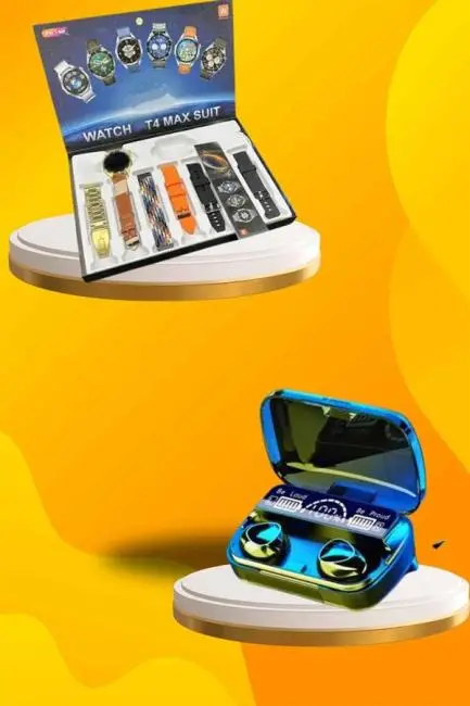 Ucuz Kaliteli Yeni Nesil 7 Kordonlu Akıllı Saat ve Kablosuz Bluetooth Kulaklık ANC Özelliği