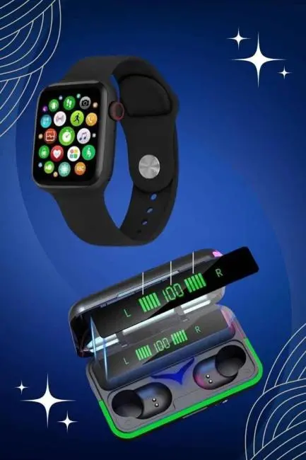 Ucuz ve Kaliteli Kulaklıklı Saat Seti Bluetooth Bağlantılı Akıllı Saat ve Kulaklık