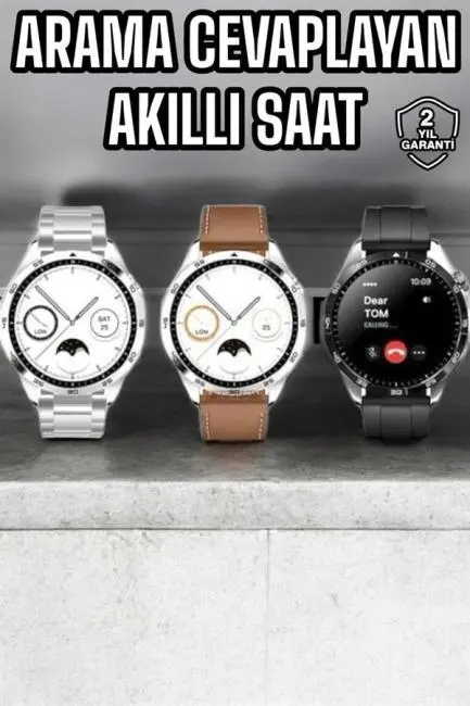 Akıllı Saat Titreşimli Amoled Ekran Uyku ve Sağlık Takibi Sesli Görüşme